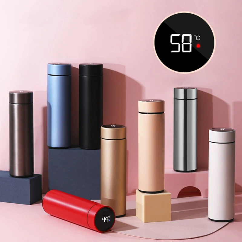 Smart Water Bottle Stainless Steel Thermos Bottle Vacuum Cup Flasks LCD Temperature Display Leak Proof 17OZ/500ML
Smart Water Bottle Stainless Steel Thermos Bottle Vacuum Cup Flasks LCD Temperature Display Leak Proof 17OZ/500ML