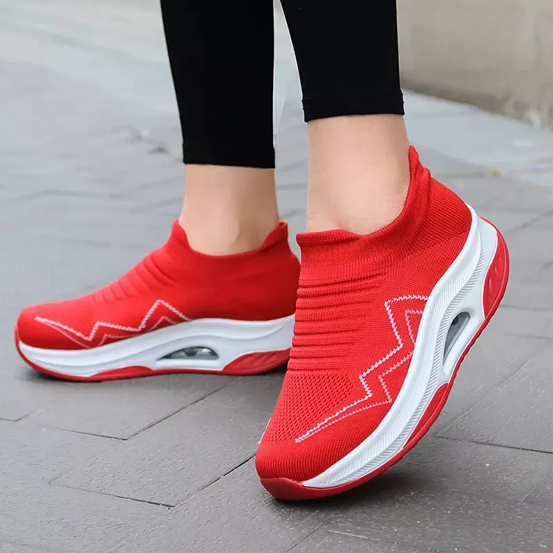 Women Casual Shoes Breathable Women's Sports Shoes Round Head Woven Wedge Heel Thick Sole Leisure Shoes Mesh Socks Sneakers
Women Casual Shoes Breathable Women's Sports Shoes Round Head Woven Wedge Heel Thick Sole Leisure Shoes Mesh Socks Sneakers