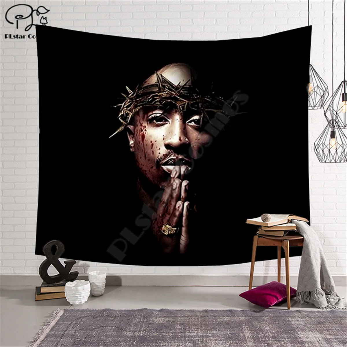 

2Pac Character pattern Funny cartoon Blanket Tapestry 3D Printed Tapestrying Rectangular Home Decor Wall Hanging style-3