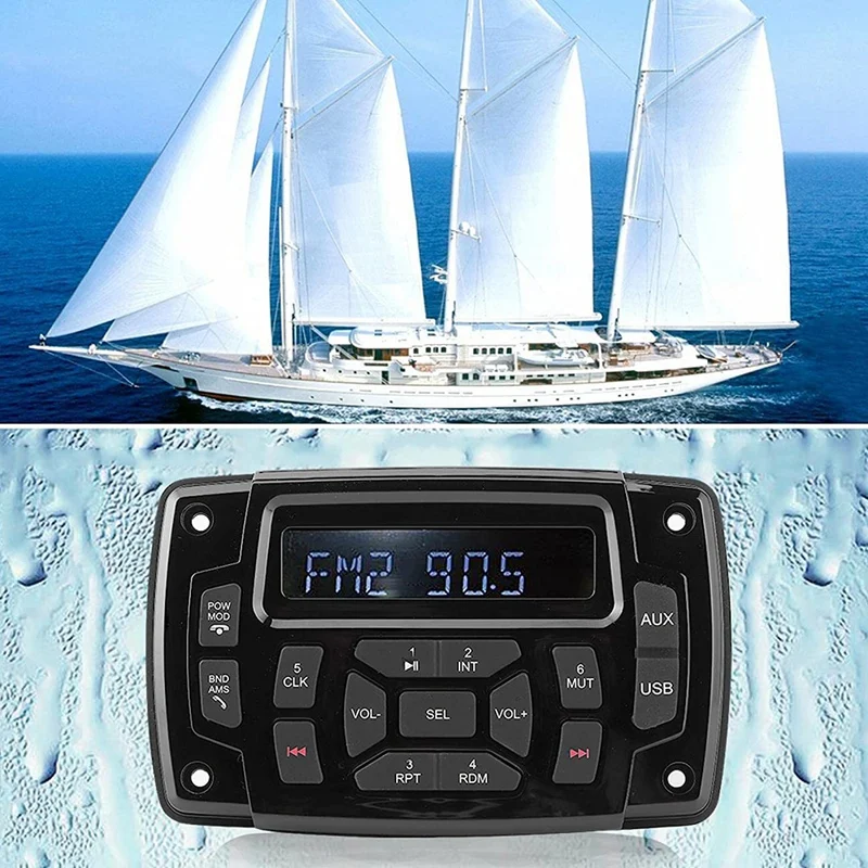 Marine Bluetooth Receiver, MP3 Player, 12V FM AM Receiver Stereo Receiver for Marine Boat Marine Stereo
Marine Bluetooth Receiver, MP3 Player, 12V FM AM Receiver Stereo Receiver for Marine Boat Marine Stereo