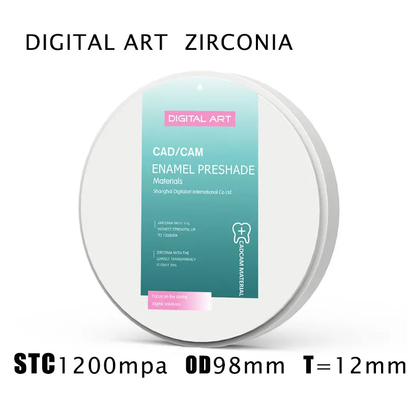 Digitalart dental zirconia blocks for cad cam dental lab preshade zirconia STC98mm12mmA1-D4
Digitalart dental zirconia blocks for cad cam dental lab preshade zirconia STC98mm12mmA1-D4