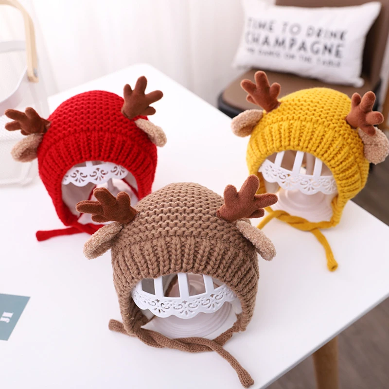 Cute Deer Elk Antlers Baby Hat Winter Warm Plush Knitted Ear Warmer Children Hat Bonnet Boys Girls Cap Beanie Christmas Hats
Cute Deer Elk Antlers Baby Hat Winter Warm Plush Knitted Ear Warmer Children Hat Bonnet Boys Girls Cap Beanie Christmas Hats