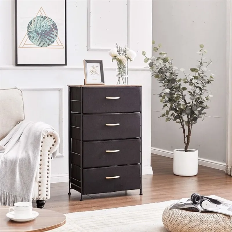 4 Drawer Storage Tower, Fabric Dresser Cabinet Organizer, Easy Pull Bins with Steel Frame Wood Top Closet Storage for Entryway
4 Drawer Storage Tower, Fabric Dresser Cabinet Organizer, Easy Pull Bins with Steel Frame Wood Top Closet Storage for Entryway