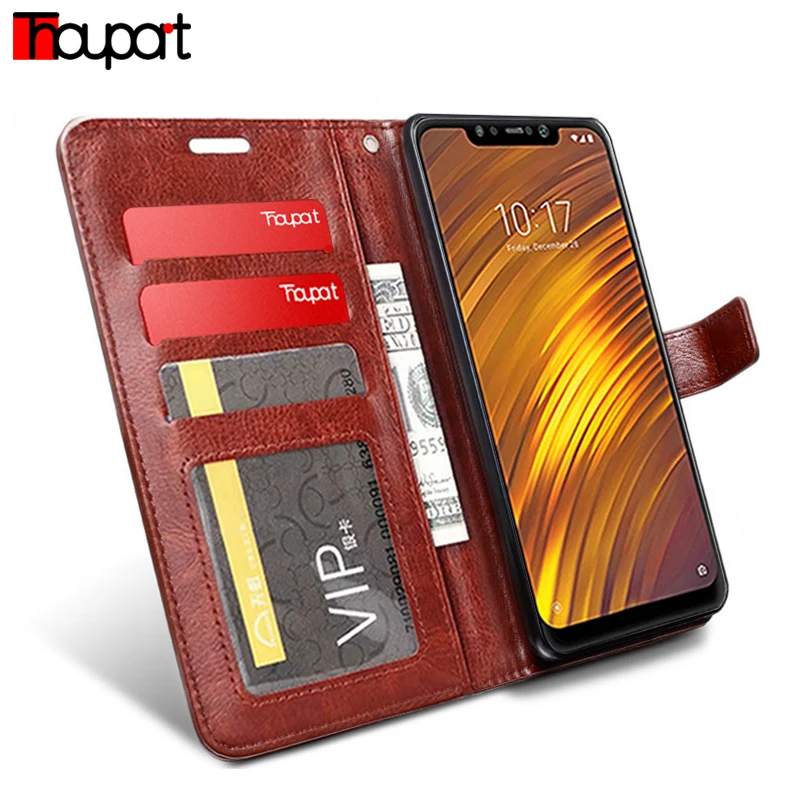 Thouport кожаный чехол на Xiaomi Poco F1 книжка стиль ретро бумажник флип чехлы для Pocophone