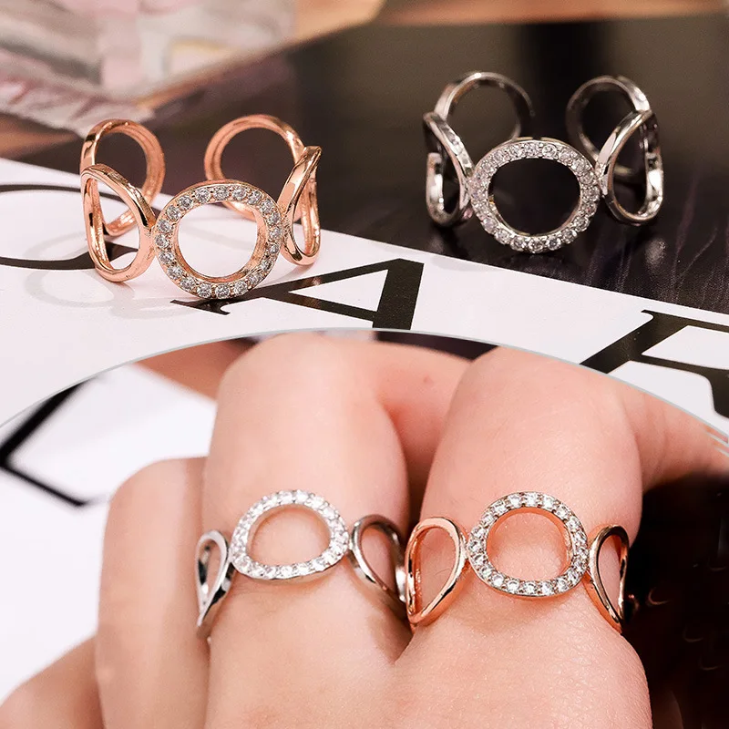 Women's Fashion Simple Hollow Circle Ring Exquisite Cocktail Party Zircon Ring Bridal Wedding Ring Princess Ring Women Jewelry 
Women's Fashion Simple Hollow Circle Ring Exquisite Cocktail Party Zircon Ring Bridal Wedding Ring Princess Ring Women Jewelry
