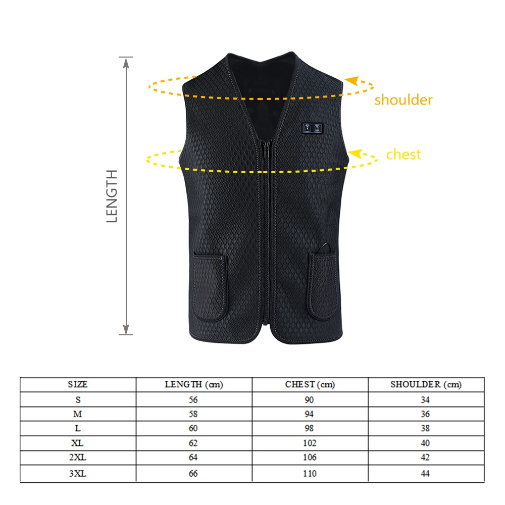 Heating Vest Warmer 3 Speeds Adjustable Temperature 7 Heating Zones USB Powered Rechargeable Thermal Waistcoat Winter Warm Fever
Heating Vest Warmer 3 Speeds Adjustable Temperature 7 Heating Zones USB Powered Rechargeable Thermal Waistcoat Winter Warm Fever