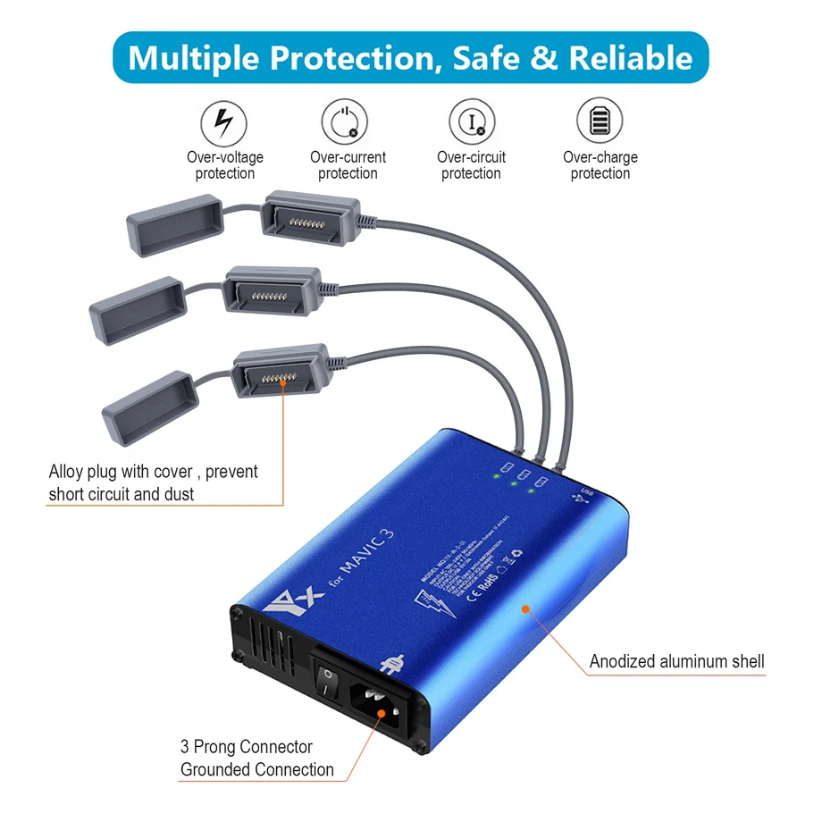 5 In 1 Battery Charger Hub for DJI Mavic 3 Drone Remote Controller SmartPhone Charging Hub Intelligent Rapid Charger
5 In 1 Battery Charger Hub for DJI Mavic 3 Drone Remote Controller SmartPhone Charging Hub Intelligent Rapid Charger
