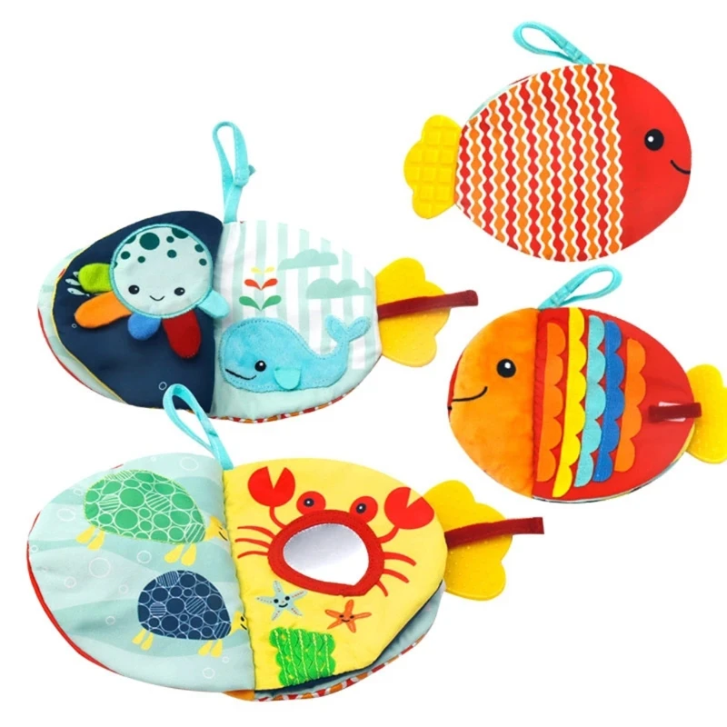 

Creative Small Fish Cloth Book Cartoon Sea Animals Baby Early Education Gift for Interactive Babies Stroller Toys