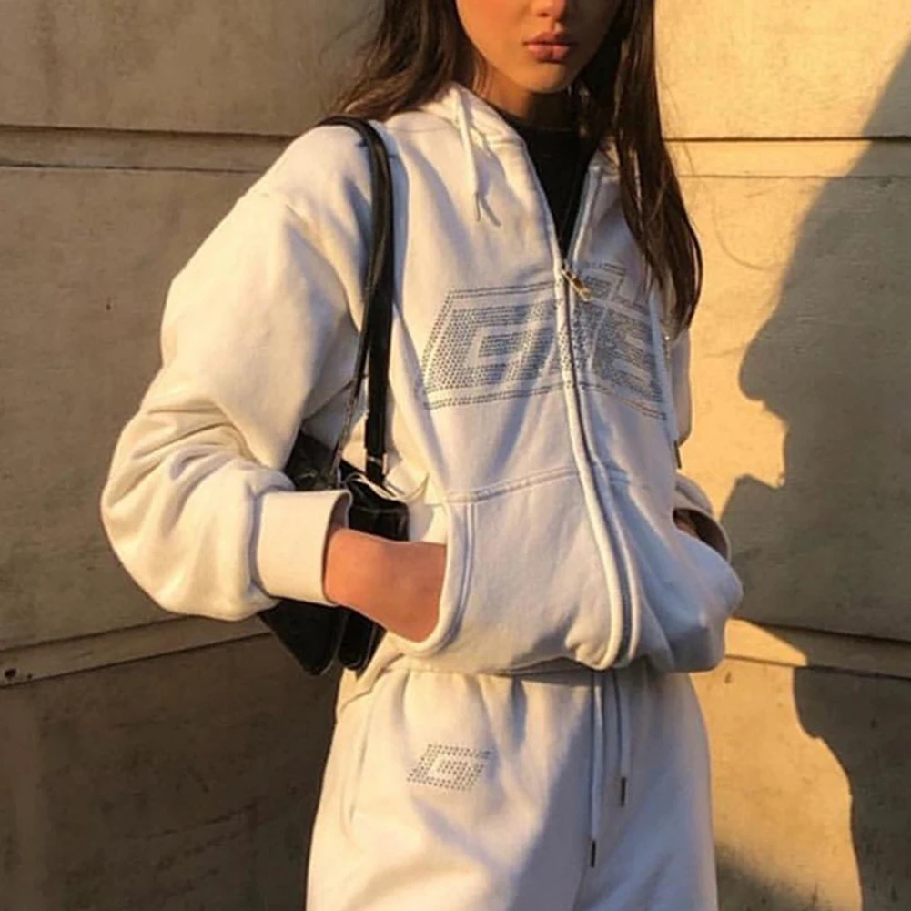Women Hoodies Long Sleeve Black E-girl Vintage Oversized Autumn Outfits Rhinestone Fashion Zipper Hot Drilling Design Letter
Women Hoodies Long Sleeve Black E-girl Vintage Oversized Autumn Outfits Rhinestone Fashion Zipper Hot Drilling Design Letter