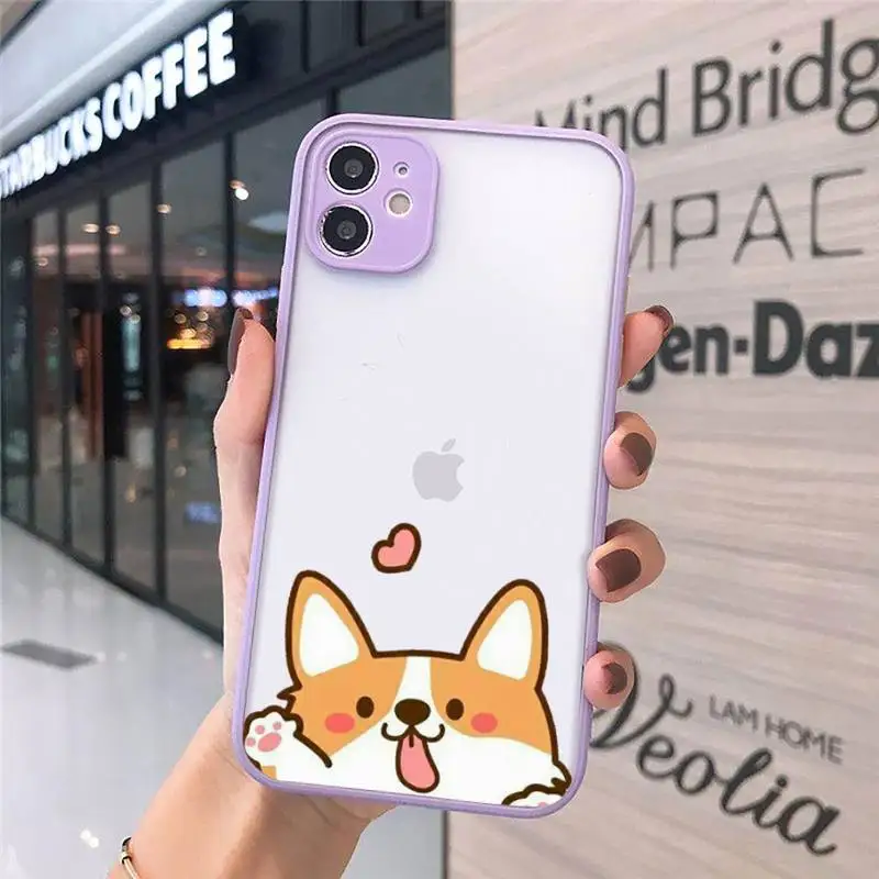 Phone Case For iPhone 12 11 Mini Pro XR XS Max 7 8 Plus X Cute cartoon corgi dog Matte transparent Purple Cover
Phone Case For iPhone 12 11 Mini Pro XR XS Max 7 8 Plus X Cute cartoon corgi dog Matte transparent Purple Cover