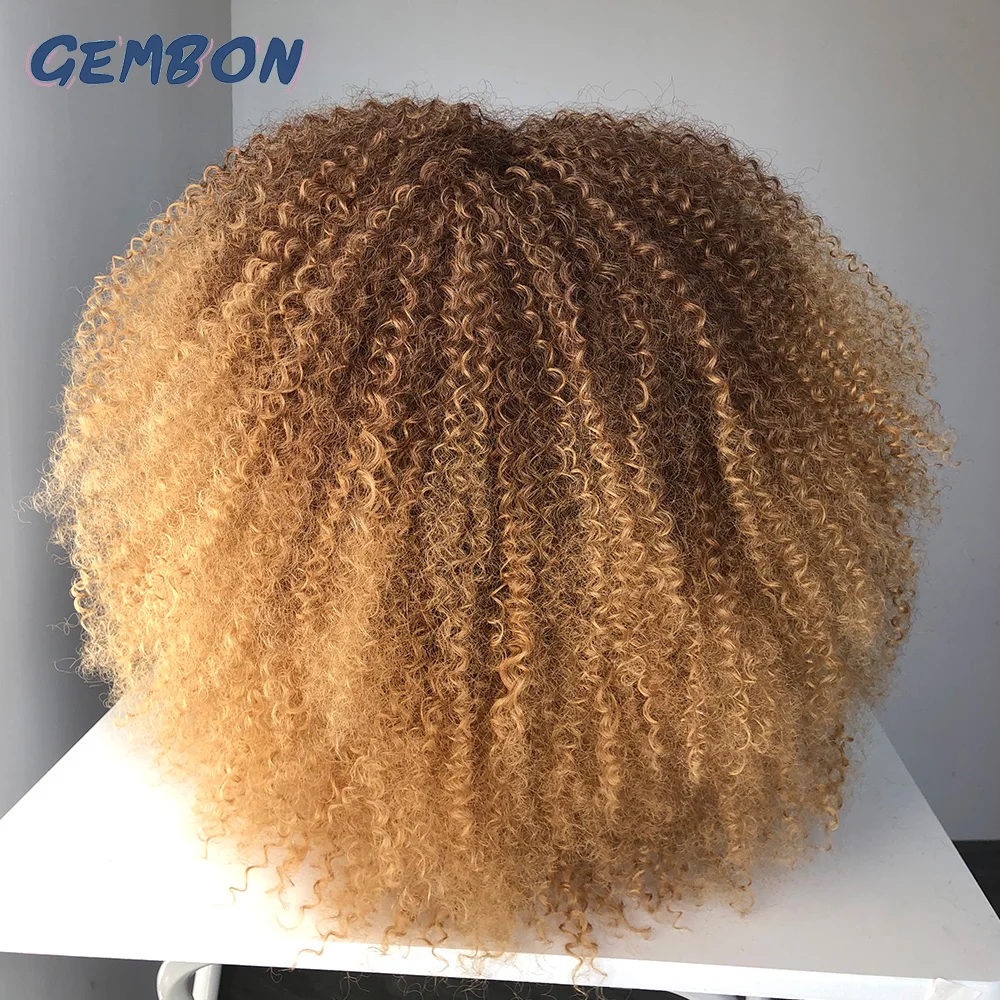 GEMBON волосы коричневые медные Имбирные Короткие вьющиеся синтетические парики