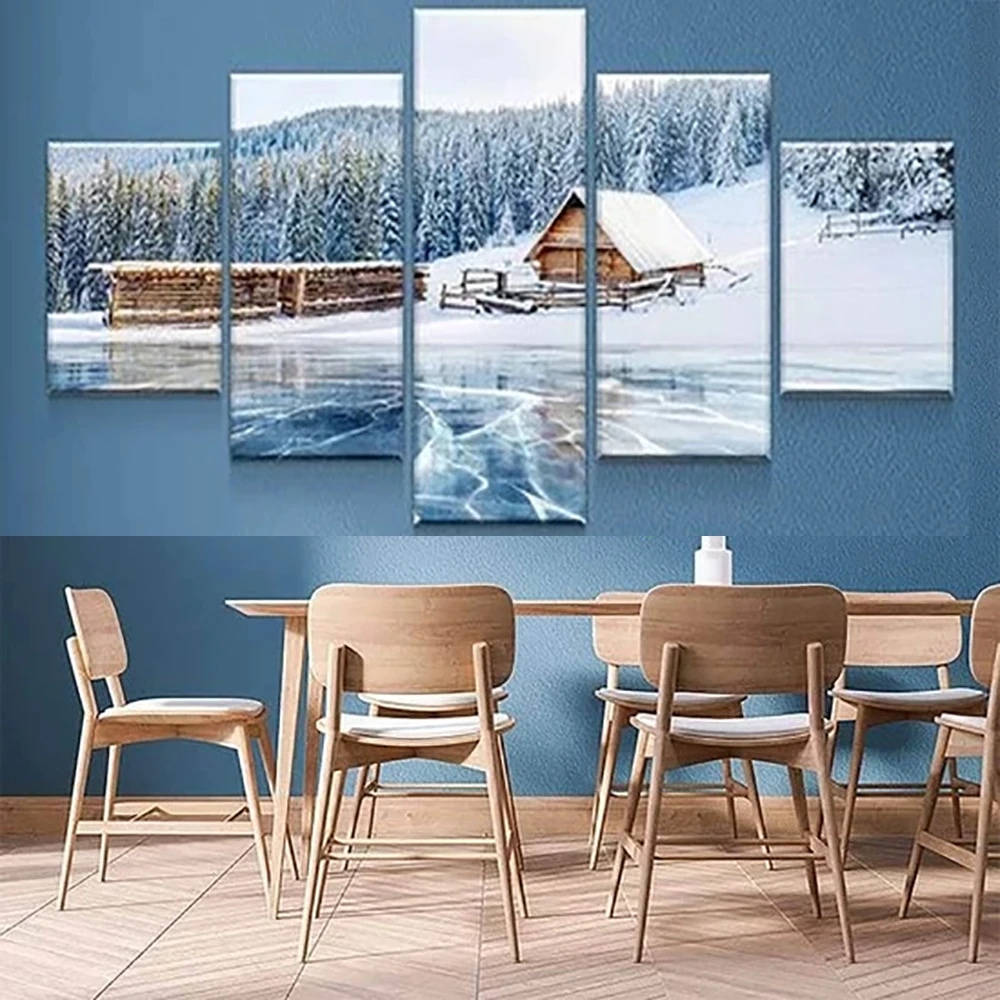 5 Pieces Wall Art Canvas Painting White Snow Mountain Landscape Poster House Forest Modern Living Room Bedroom Home Decoration
5 Pieces Wall Art Canvas Painting White Snow Mountain Landscape Poster House Forest Modern Living Room Bedroom Home Decoration