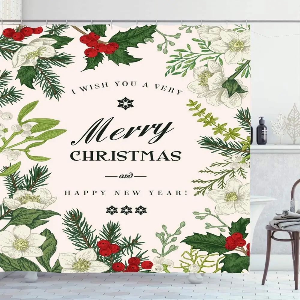 Shower Curtain Set with Hooks 60x72 Mistletoe Christmas Xmas Wedding Spruce Botanical Twig Floral Holly Vintage Ilex Flower
Shower Curtain Set with Hooks 60x72 Mistletoe Christmas Xmas Wedding Spruce Botanical Twig Floral Holly Vintage Ilex Flower