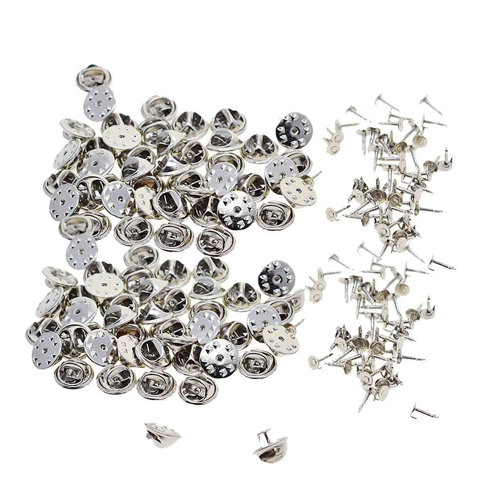 100 Sets Butterfly Clutch Brass Metal Pin Backs Keepers with 8mm Tie Tacks Blank Pins For Lapel Pins 
100 Sets Butterfly Clutch Brass Metal Pin Backs Keepers with 8mm Tie Tacks Blank Pins For Lapel Pins