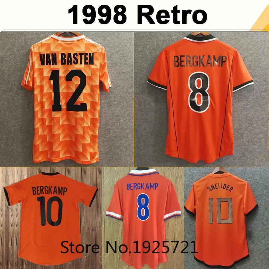

1988 1995 1991 1988 Mens Retro Soccer Jerseys VAN BASTEN GULLIT RIJKAARD1998 Netherlands BERGKAMP Football Shirts