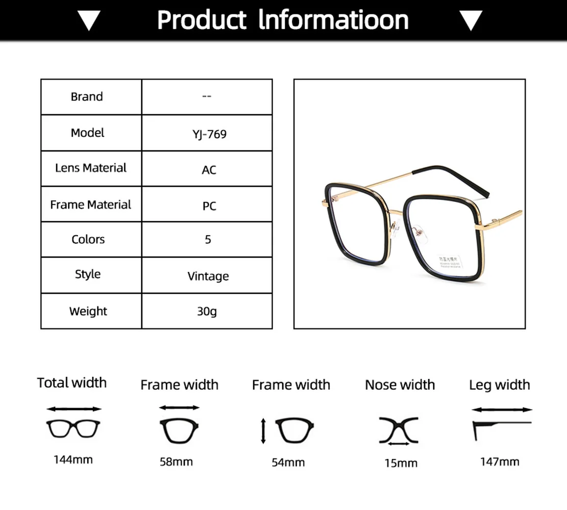 Anti Blue Light Women's Men's Eyewear Frame Square Optical Eye Glasses Frames Spectacles Classic Fashion Ladies Transparent Lens
Anti Blue Light Women's Men's Eyewear Frame Square Optical Eye Glasses Frames Spectacles Classic Fashion Ladies Transparent Lens