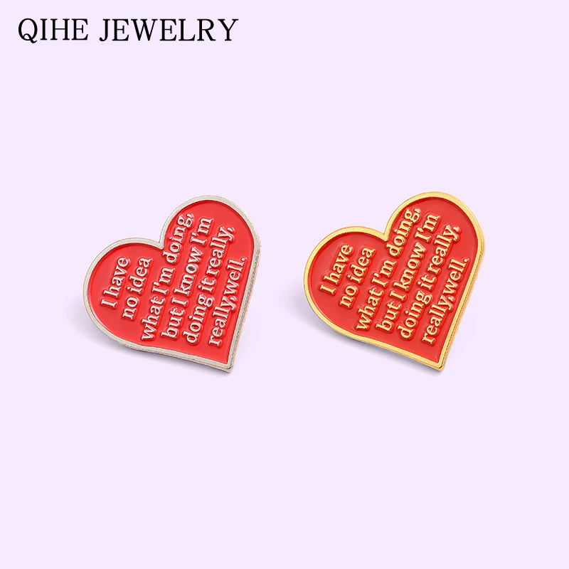 Red Heart Enamel Pin I have no idea what i'm doing Quote Power Letters Brooch For Women Men Fashion Jewelry Badge Pin Buckle
Red Heart Enamel Pin I have no idea what i'm doing Quote Power Letters Brooch For Women Men Fashion Jewelry Badge Pin Buckle