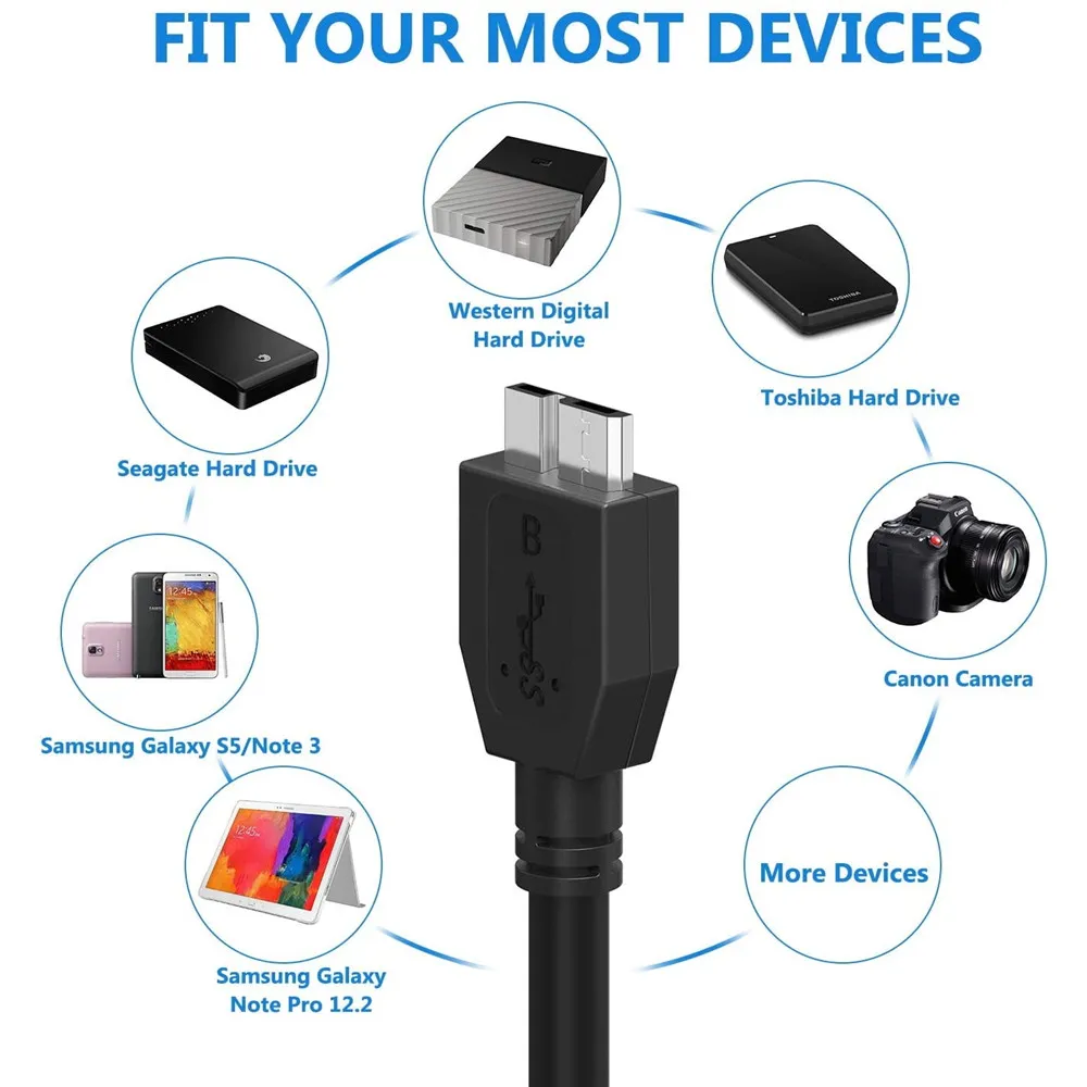 Micro B USB 3 0 кабель 5 Гбит/с внешний жесткий диск HDD для Samsung S5 Note3 Toshiba WD Seagate кабели