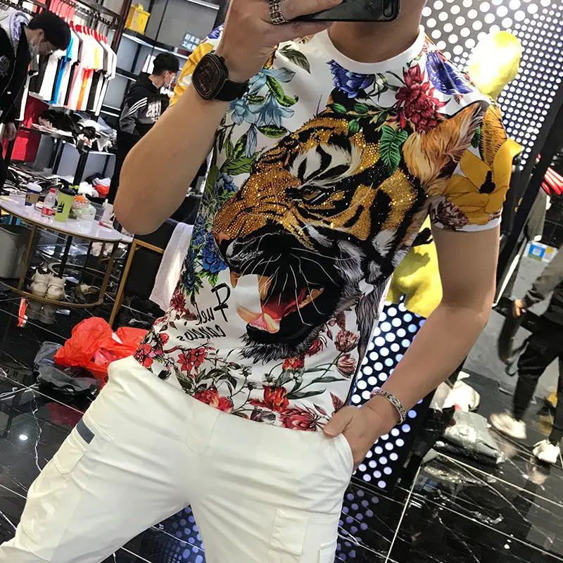2021 New England Style Fancy T shirt Man Tiger Diamond Short Sleeve Men Leisure Slim Printing Summer T-shirt Large size
2021 New England Style Fancy T shirt Man Tiger Diamond Short Sleeve Men Leisure Slim Printing Summer T-shirt Large size