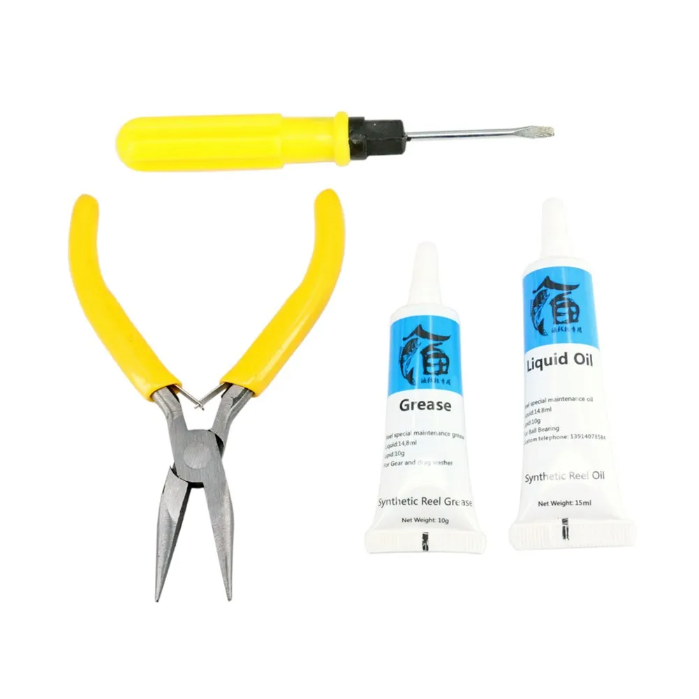 Reel Lubricant Grease Oil Kits Reel Repairing Maintenance Screwdriver & Pliers Tool W/ Storage Box Fishing Reel Accessory
Reel Lubricant Grease Oil Kits Reel Repairing Maintenance Screwdriver & Pliers Tool W/ Storage Box Fishing Reel Accessory