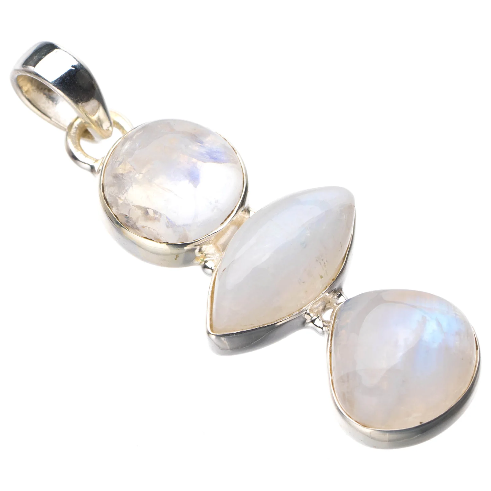 StarGems Natural Rainbow Moonstone Handmade 925 Sterling Silver Pendant 1.75" D9488
StarGems Natural Rainbow Moonstone Handmade 925 Sterling Silver Pendant 1.75" D9488