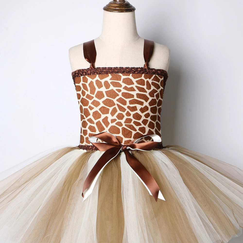 Милое Платье для девочки жираф мультяшное животное костюм выступления комплект