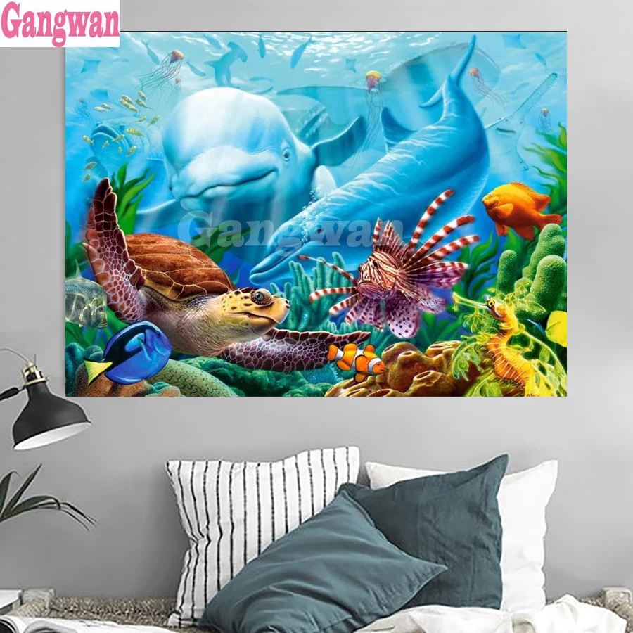 Dolphin turtle Full Square/Round drill diamond Painting Marine life 5D DIY diamond embroidery mosaic home Decoration painting
Dolphin turtle Full Square/Round drill diamond Painting Marine life 5D DIY diamond embroidery mosaic home Decoration painting