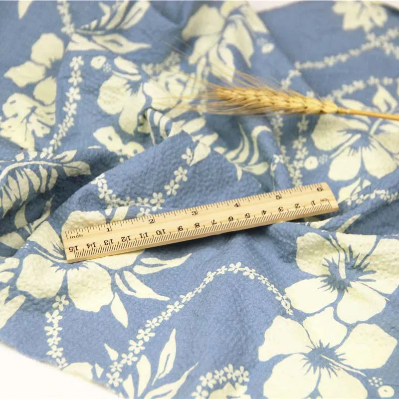 Rayon/Cotton Seersucker Light Grayish Blue Big Flowers Floral Leaves Fabrics Thin for Summer Apparel Blouse Dress handwork Craft
Rayon/Cotton Seersucker Light Grayish Blue Big Flowers Floral Leaves Fabrics Thin for Summer Apparel Blouse Dress handwork Craft