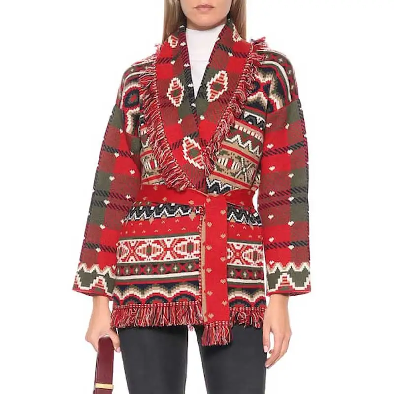 Wavsiyier Patchwork Cardigan Side Slit Pockets Red Knited Bohemian Lady Cardigan Women Fringe Collar Belted Winter Cardigan 2021
Wavsiyier Patchwork Cardigan Side Slit Pockets Red Knited Bohemian Lady Cardigan Women Fringe Collar Belted Winter Cardigan 2021