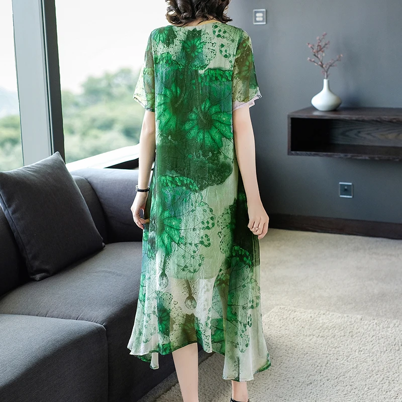 COIGARSAM 4XL Plus Size Print Women Long dress New Summer Short Sleeve Loose Dresses Green 3259
COIGARSAM 4XL Plus Size Print Women Long dress New Summer Short Sleeve Loose Dresses Green 3259