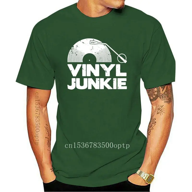 

Виниловая футболка Junkie с белым логотипом, футболка, музыка, винтажная, Dj, забавная, подарок на день рождения, крутая, повседневная, бесплатна...