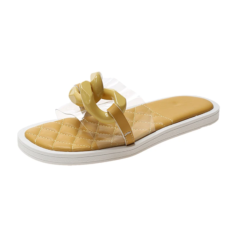 Flat Slippers Women 2021 New Fashion Summer Shoes Woman Casual PVC Transparent Indoor Slipper Women's Chain Slides for Home
Flat Slippers Women 2021 New Fashion Summer Shoes Woman Casual PVC Transparent Indoor Slipper Women's Chain Slides for Home