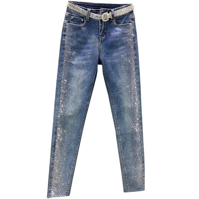 skinny shine rhinestone women jeans summer new high waist pocket slim pencil ankle length female pants jeans top quality
skinny shine rhinestone women jeans summer new high waist pocket slim pencil ankle length female pants jeans top quality