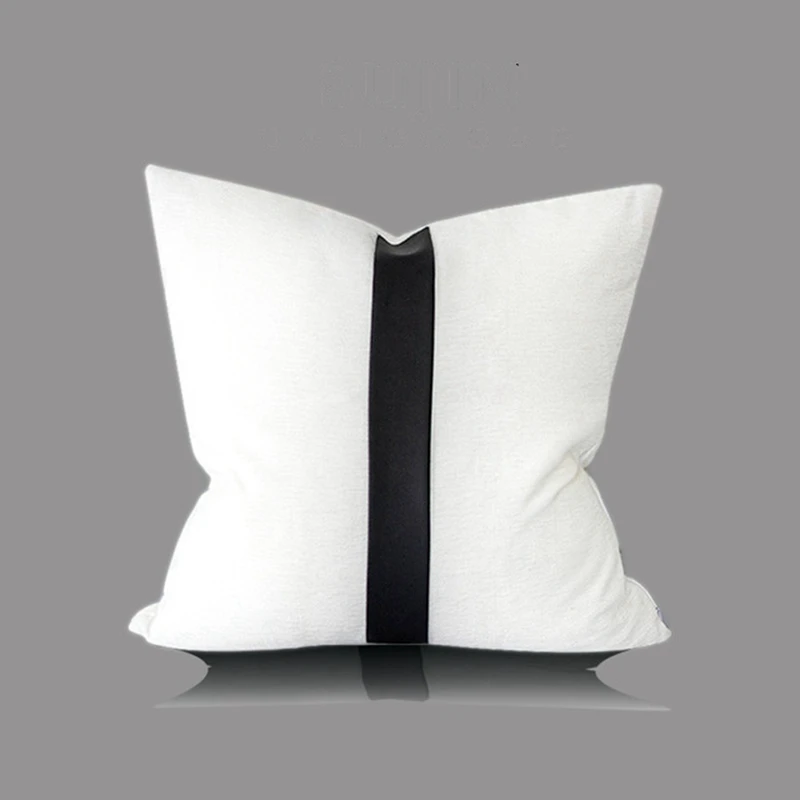 Living Room Sofa Cushion Case High Quality Black PU Leather Striped Beige Pillow Cover Bedroom Bed Waist Home Decor Pillowcase
Living Room Sofa Cushion Case High Quality Black PU Leather Striped Beige Pillow Cover Bedroom Bed Waist Home Decor Pillowcase