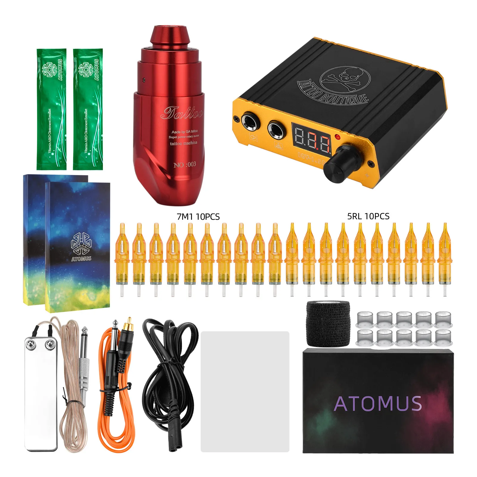 Professional Tattoo Kits Rotary Tattoo Pen Machine Guns Permanent Makeup Machine Color Inks Power Supply Cartridge Needles
Professional Tattoo Kits Rotary Tattoo Pen Machine Guns Permanent Makeup Machine Color Inks Power Supply Cartridge Needles