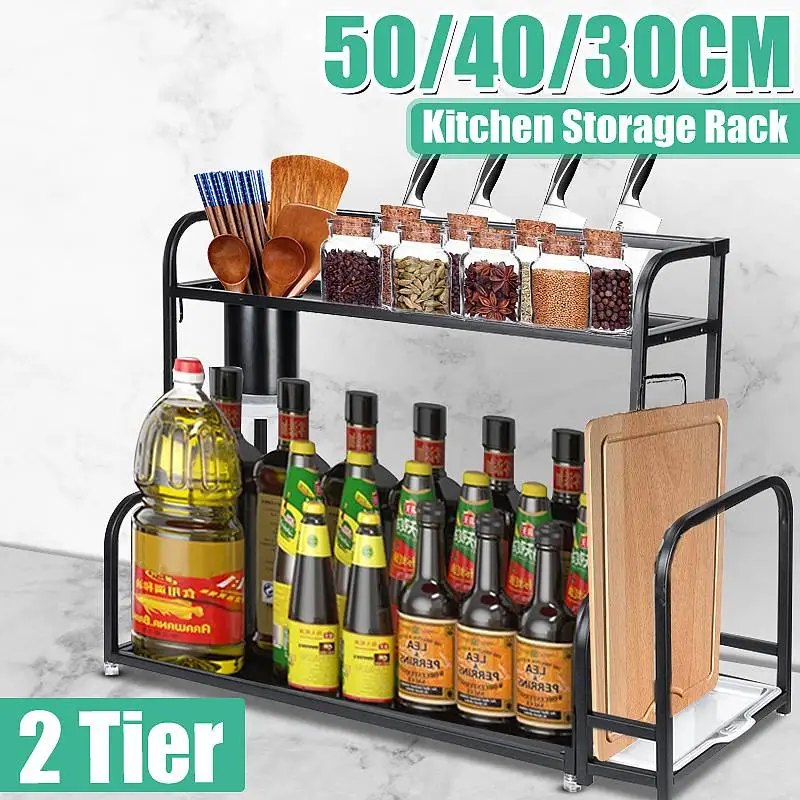 30/40/50cm 2 Layer Metal Spice Storage Rack Kitchen Multi-function Storage Sort Out Large Capacity Racks Shelf Kitchens Supplies
30/40/50cm 2 Layer Metal Spice Storage Rack Kitchen Multi-function Storage Sort Out Large Capacity Racks Shelf Kitchens Supplies
