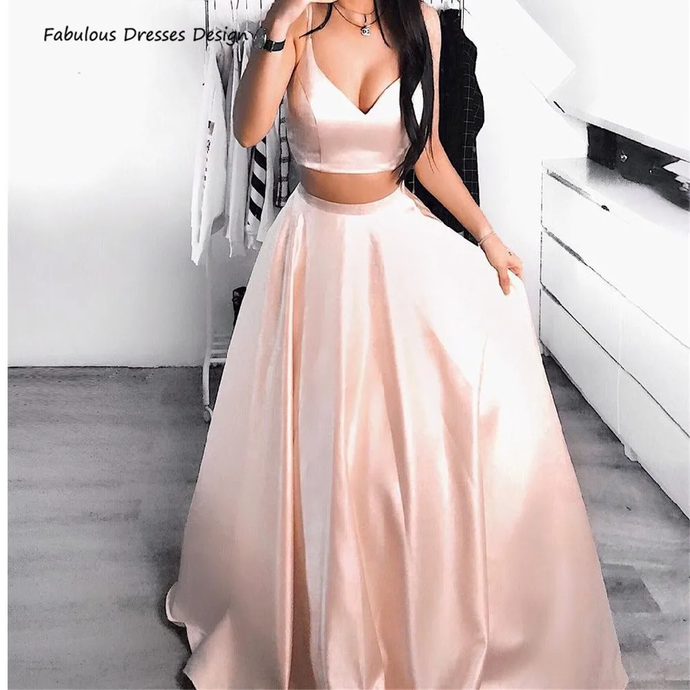 Laest Two Pieces Pink Prom Dresses Long Spaghetti Strap Sweetheart A Line Vestidos 2020 Evening Dress Party For Women
Laest Two Pieces Pink Prom Dresses Long Spaghetti Strap Sweetheart A Line Vestidos 2020 Evening Dress Party For Women