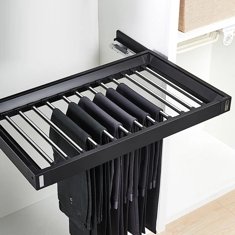 Wardrobe Trousers Rack Telescopic Pants Shelves Clothes Hanger Clothing Organizer Push-pull Damping Cabinet Dress Storage Holder
Wardrobe Trousers Rack Telescopic Pants Shelves Clothes Hanger Clothing Organizer Push-pull Damping Cabinet Dress Storage Holder