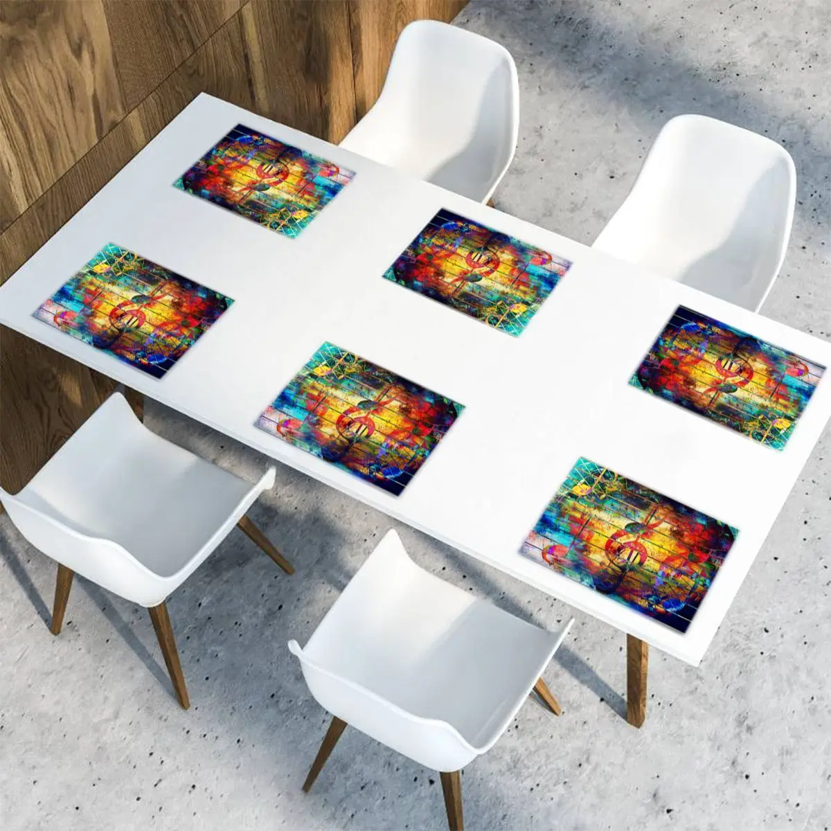 6 Pcs Placemat Table Mat Abstract Colorful Music Notes And Violin Clef For Tables Heat-insulation Linen Kitchen Dining Pads
6 Pcs Placemat Table Mat Abstract Colorful Music Notes And Violin Clef For Tables Heat-insulation Linen Kitchen Dining Pads