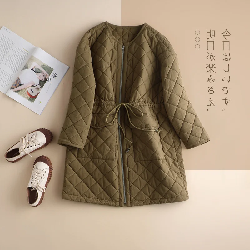 cotton clothes women's middle and long autumn and winter round neck waist closing coat trendy and versatile foreign
cotton clothes women's middle and long autumn and winter round neck waist closing coat trendy and versatile foreign