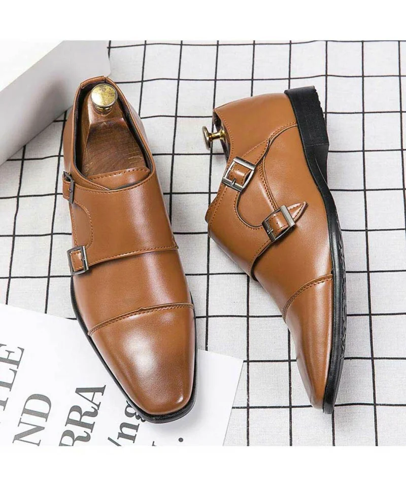 Men's Handmade High Quality PU Brown Double Buckle Slippery Monk Shoes Classic Fashion Trend All-match Business Casual YX200
Men's Handmade High Quality PU Brown Double Buckle Slippery Monk Shoes Classic Fashion Trend All-match Business Casual YX200