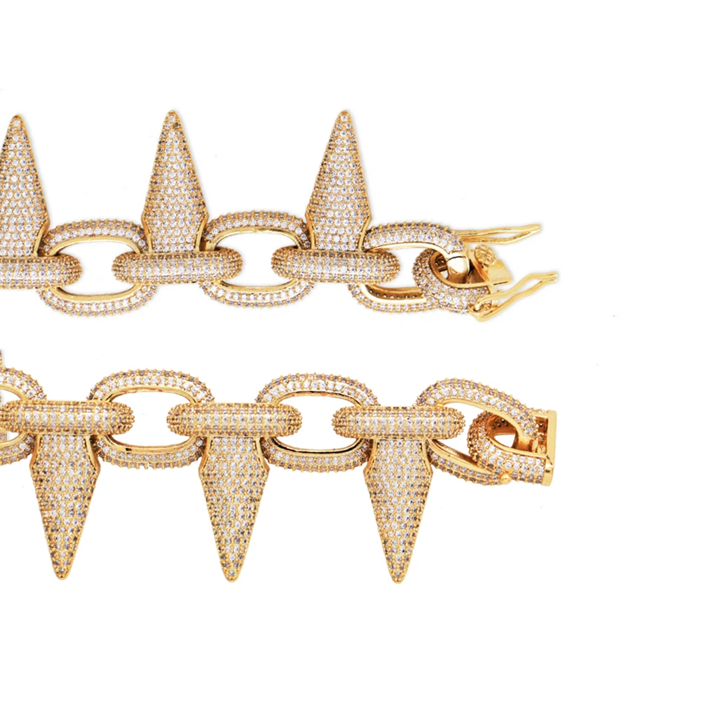 Hip Hop Iced Out Spikes AAA Cubic Zirconia For Unisex Bangles Rivet Cone Stud Cuff Twist Thorns Iced Out Bracelets Punk Jewelry
Hip Hop Iced Out Spikes AAA Cubic Zirconia For Unisex Bangles Rivet Cone Stud Cuff Twist Thorns Iced Out Bracelets Punk Jewelry