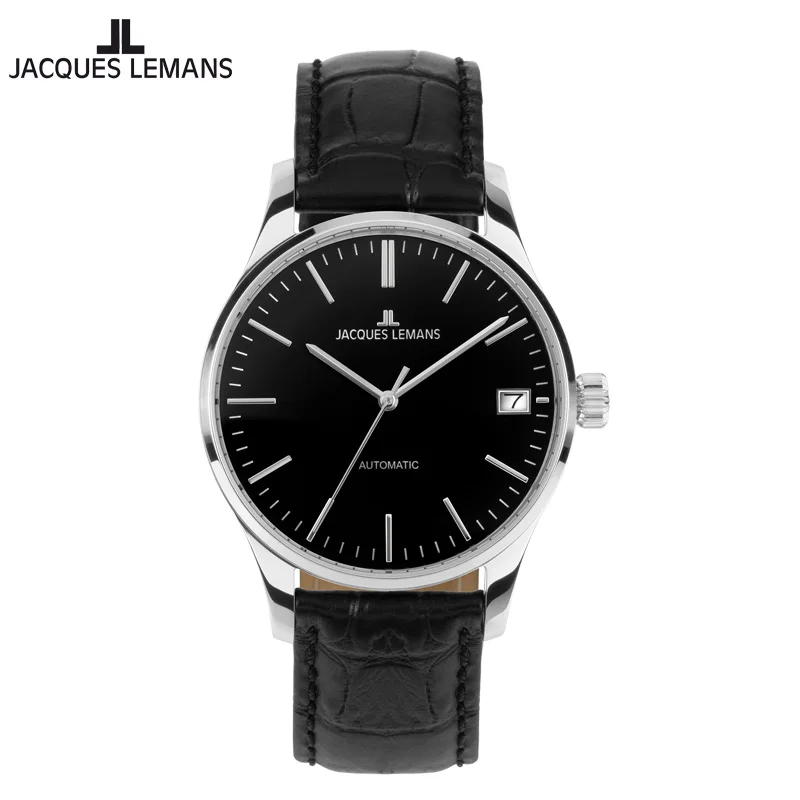 

Jacques Lemans London Automatic Pilot Men Watch Date Leather Strap 1-2074