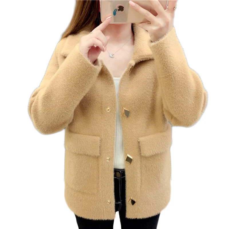 Shaggy Coat Youth Clothing Women Elegant Fur Jacket Korean Style Autumn Short Outerwear Imitate Mink cashmere Tops High Quality
Shaggy Coat Youth Clothing Women Elegant Fur Jacket Korean Style Autumn Short Outerwear Imitate Mink cashmere Tops High Quality