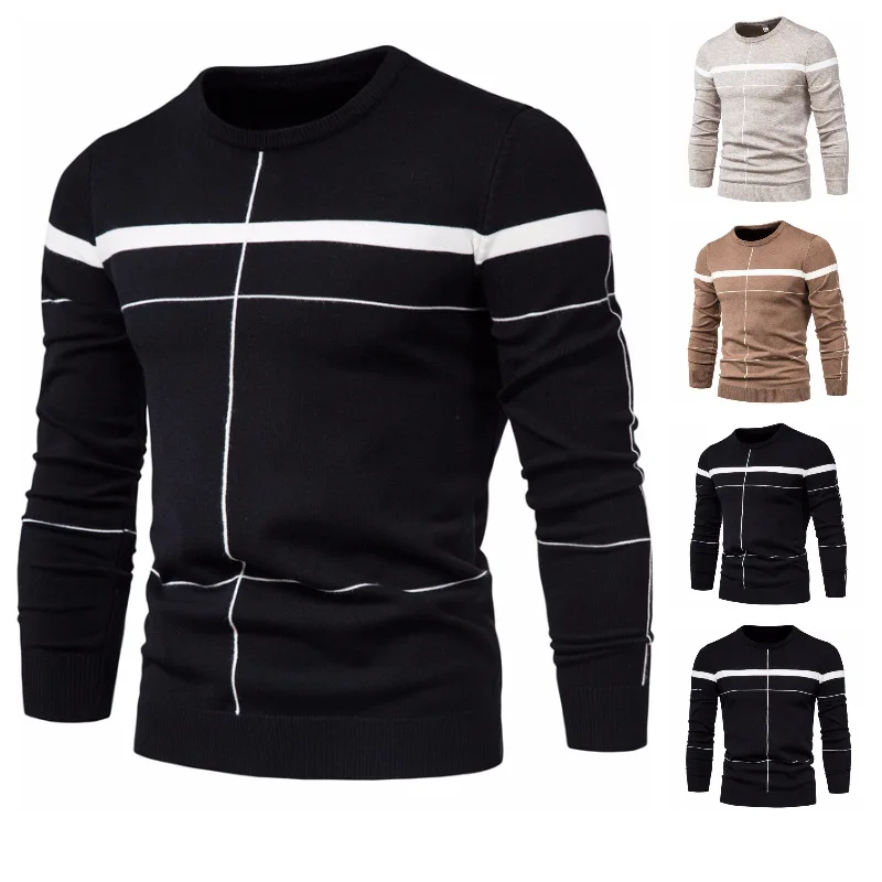 Winter fashion mens fashion men's round neck pullover sweater, color-blocking slim-fit sweater, men's basic bottoming shirt
Winter fashion mens fashion men's round neck pullover sweater, color-blocking slim-fit sweater, men's basic bottoming shirt