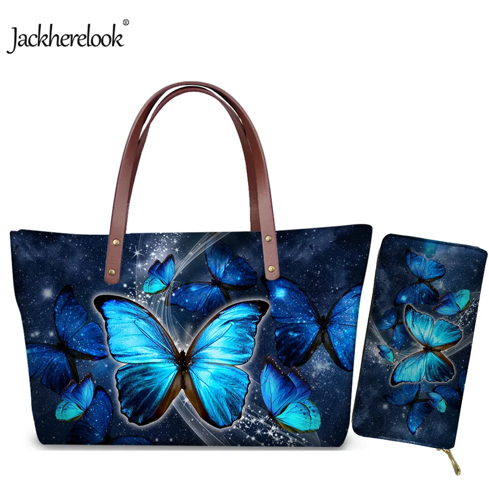 Jackherelook Butterly Print Female Tote Bag Casual Shoulder Bag Clutch Wallet 2pcs/Set for Women Ladies Elegant Handbag Purse
Jackherelook Butterly Print Female Tote Bag Casual Shoulder Bag Clutch Wallet 2pcs/Set for Women Ladies Elegant Handbag Purse
