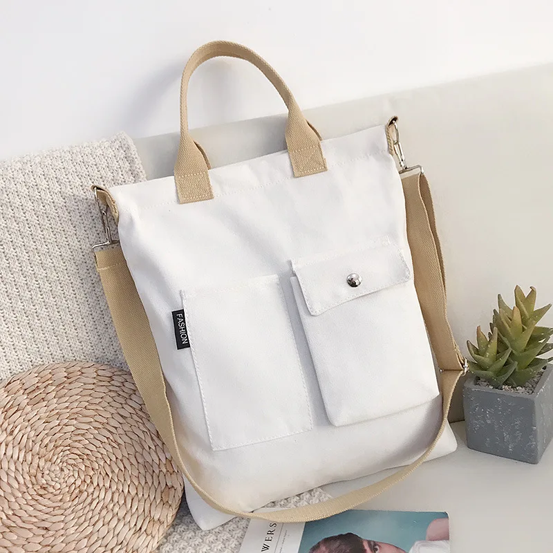 Oshoplive Solid Colors With-pockets Canvas Handbag Women Versatile Literature Simple Student Large Capacity One Shoulder Bags
Oshoplive Solid Colors With-pockets Canvas Handbag Women Versatile Literature Simple Student Large Capacity One Shoulder Bags