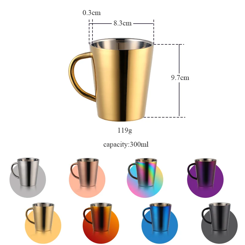 Fashion 300ml Stainless Steel Portable Mug Drinking Milk Cup Double Wall Travel Tumbler Coffee Mug Easy Grip Tea Cup Office Gift
Fashion 300ml Stainless Steel Portable Mug Drinking Milk Cup Double Wall Travel Tumbler Coffee Mug Easy Grip Tea Cup Office Gift