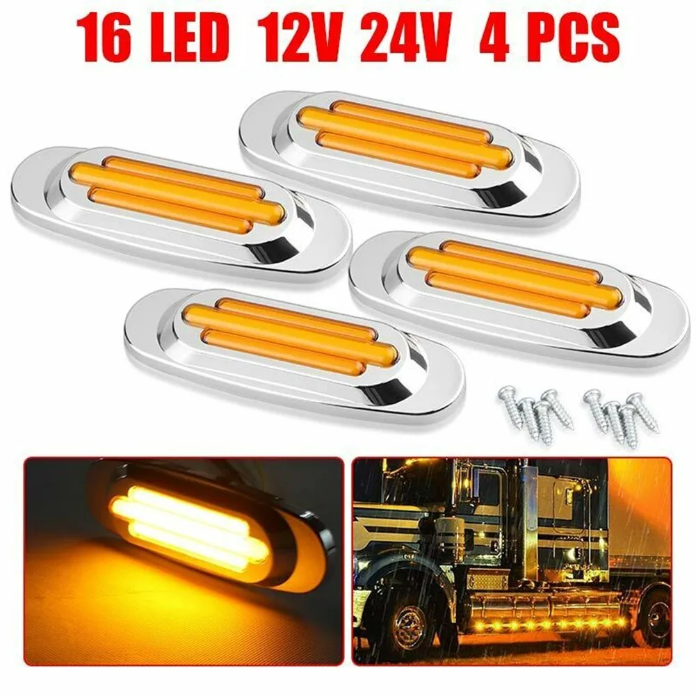 4X Yellow 6" 16LEDs Side Marker Turn Signal Light Indicator With Screws 12V 24V Truck Boat Trailer RV Replacement Parts
4X Yellow 6" 16LEDs Side Marker Turn Signal Light Indicator With Screws 12V 24V Truck Boat Trailer RV Replacement Parts