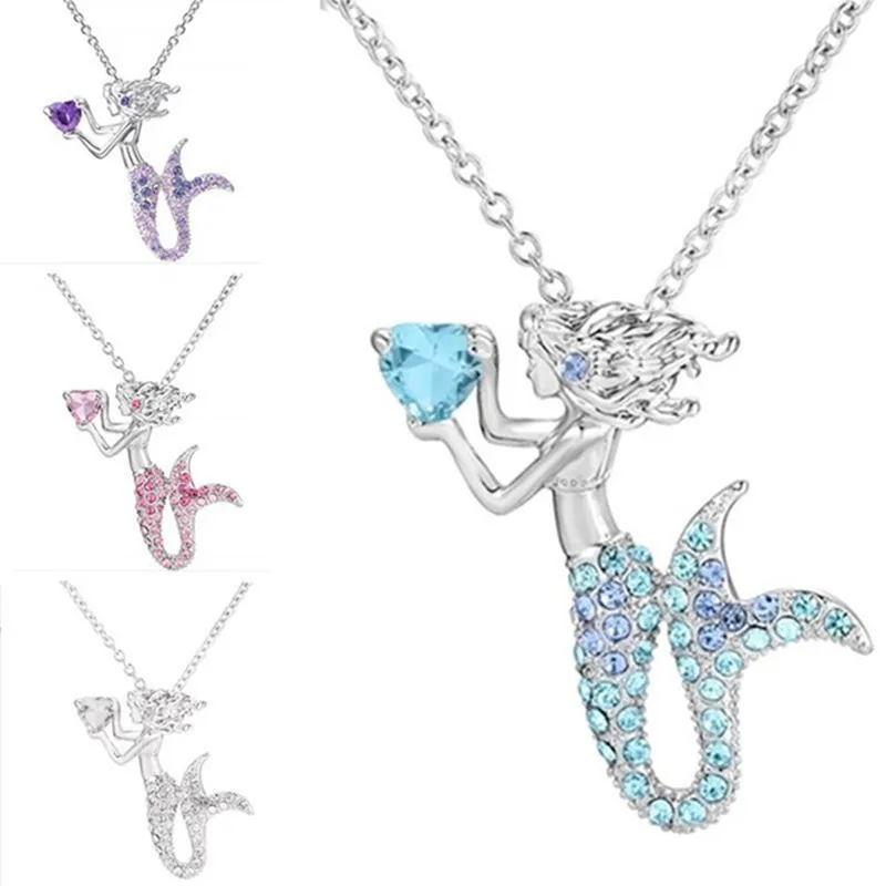 New Necklaces for Women Jewelry Mermaid Tail Full Blue Purple White Crystal Clavicle Chain Pendant Necklace Female Birthday Gift
New Necklaces for Women Jewelry Mermaid Tail Full Blue Purple White Crystal Clavicle Chain Pendant Necklace Female Birthday Gift